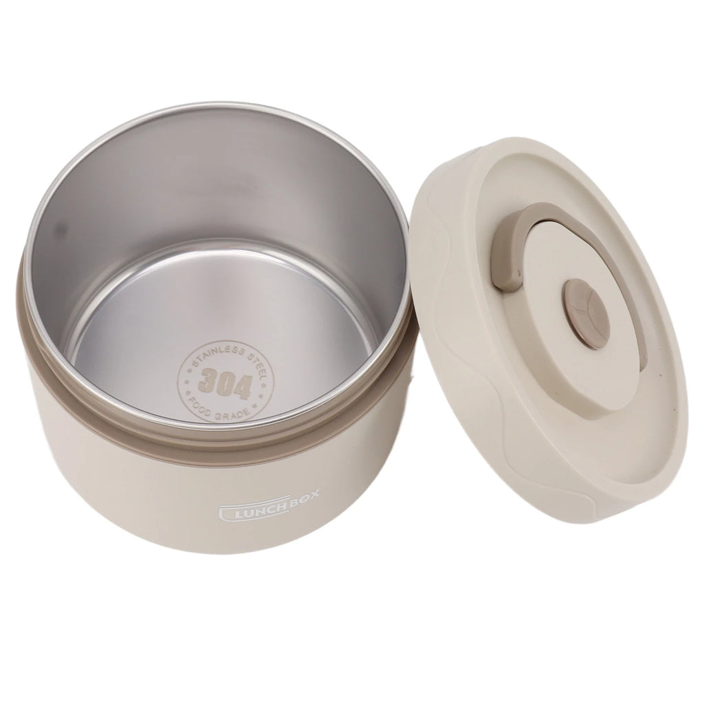 550ml Heat Insulation Cooker Thermal Cooking Pot Stainless Steel Double Layer Portable Round Shape Thermal Lunch Container Qme