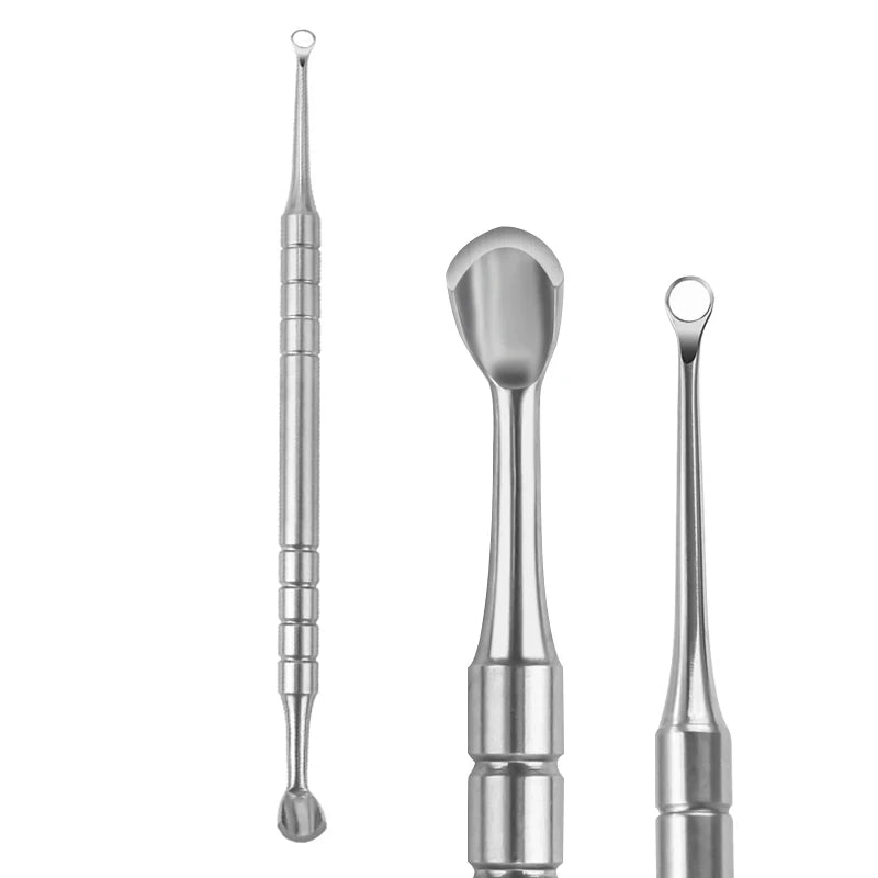 New Double-ended Nail Beveled Head Cuticle Pusher Remover Stainless Steel Cuticle Remover Manicure Sticks Nail Care Cleaner Tool Qme Silver-A