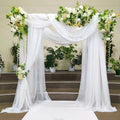 Shaman Wedding Mesh Outdoor Wedding Party Scene Decoration Background Wedding Arches Curtain Mesh Qme white