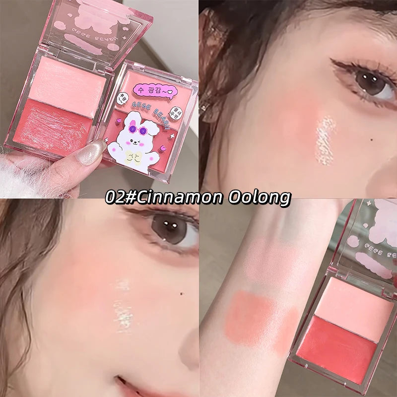 Gege Bear Watery Two-color Blush Palette Moisturizing Expandable Qme GX2061-2