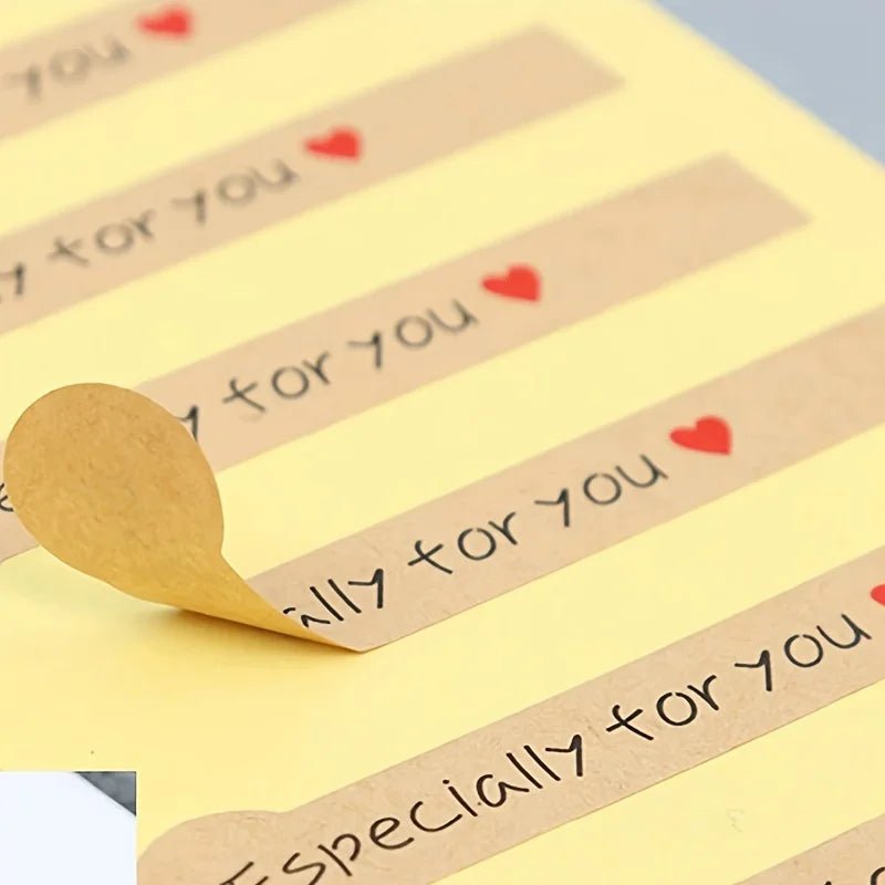 Especially For You Long Kraft Paper Sticker Scrapbooking Labels Gift Sticker, Self-adhesive DIY Paper Label Qme
