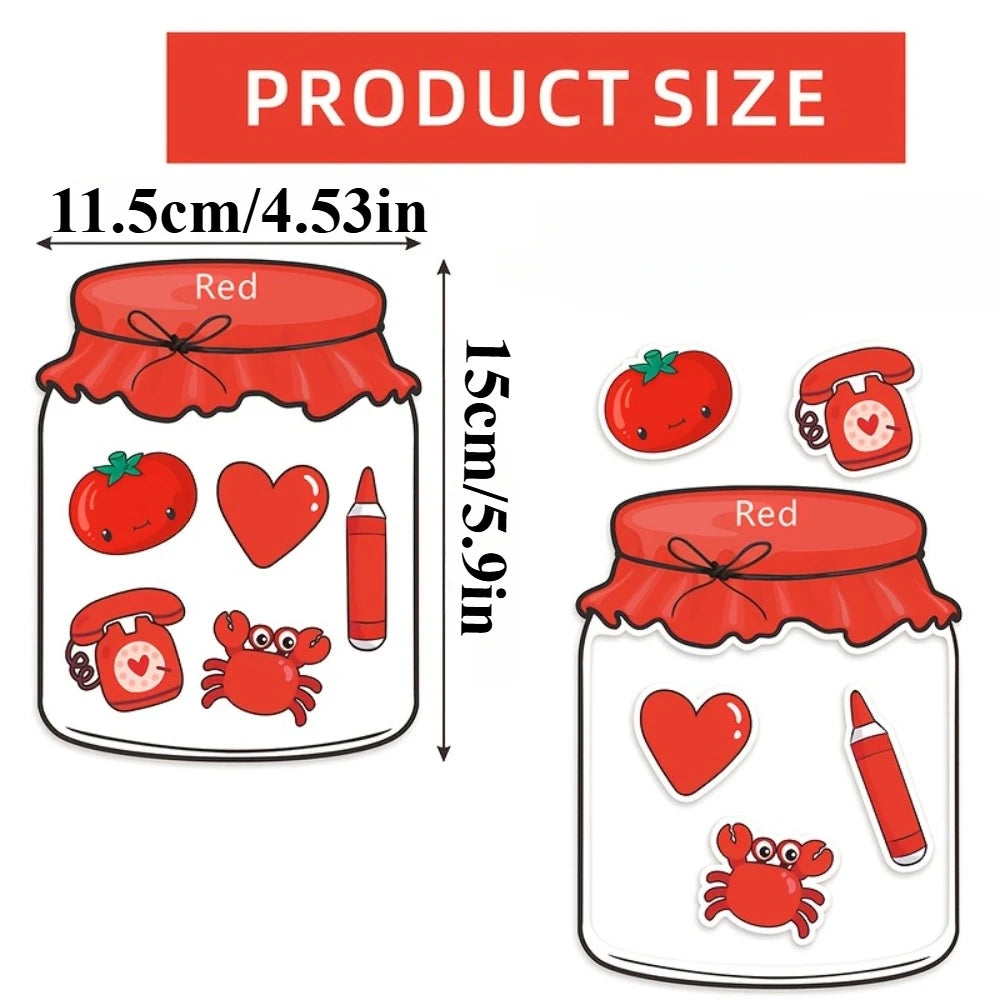Color Recognition Magnetic Sorting Set Educational Magnet Fruit Toys for Baby Toddlers Kids Magnets for Refrigerator Whiteboard Qme