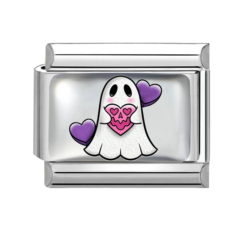 2026 Design Halloween Cherry Bow Pumpkins Ghost Italian Charm Links