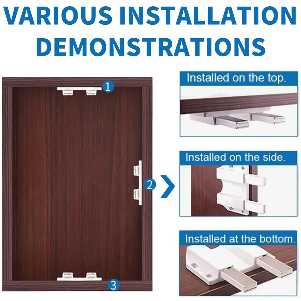 Magnetic Push To Open Latches Pressing Door Panel Drawer Clothes Cabinet Doors Bouncer Handle Free Strong Magnetic Door Closer Qme
