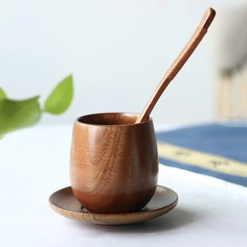 65 180 Big Belly Cup Creative Date Wood Handcarved Anti Scald Tea Qme