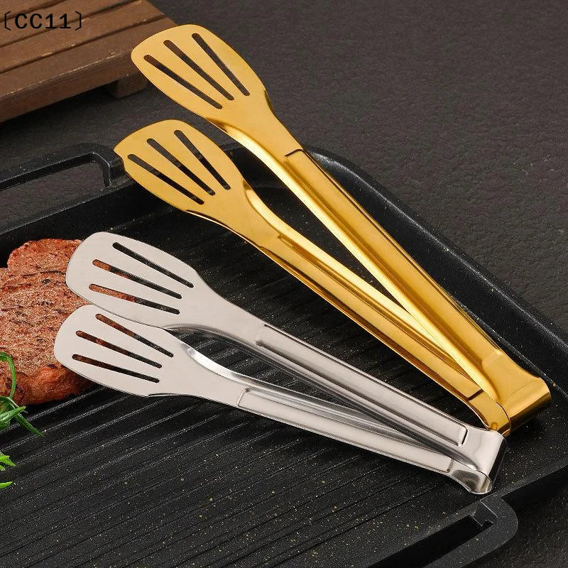 Stainless Steel Food Tongs Barbecue Meat Salad Steak Serving Clip Qme