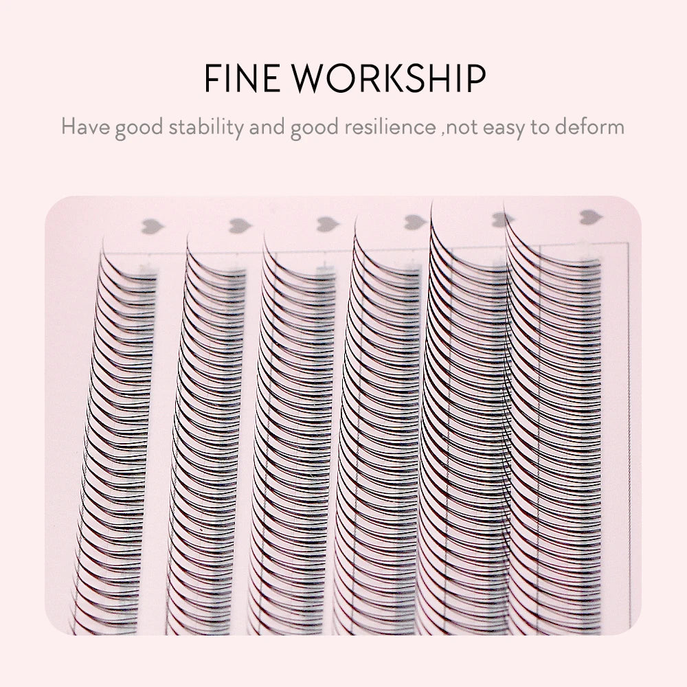 NATUHANA M Shaped Lashes Individual Premade Volume Fans Natural Qme