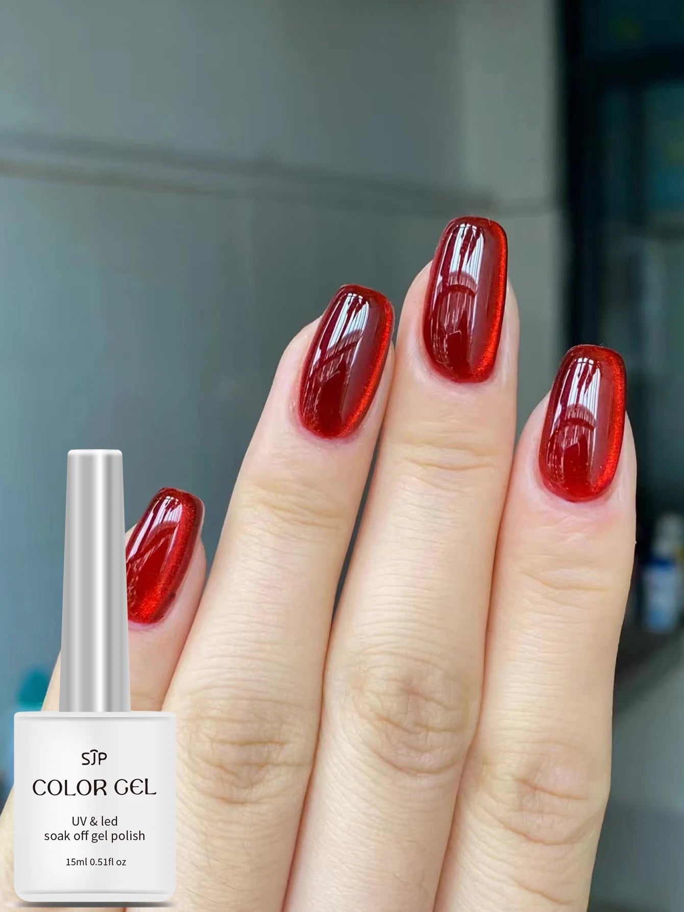 Colorful Crystal Aurora Cat Eye Gel Nail Polish Magnetic Varnish UV Qme 04