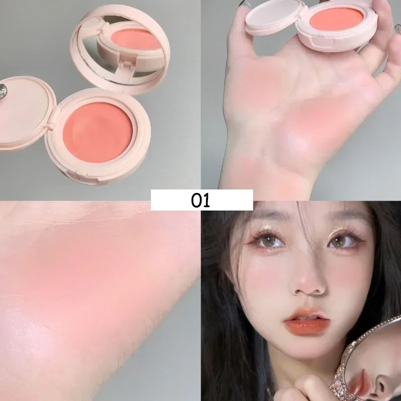 Face Blusher Matte Natural Cheek Tint Brighten Face Contouring Waterproof Cosmetics Blush Powder Soft Female Makeup 1pcs Blusher Qme style2-01