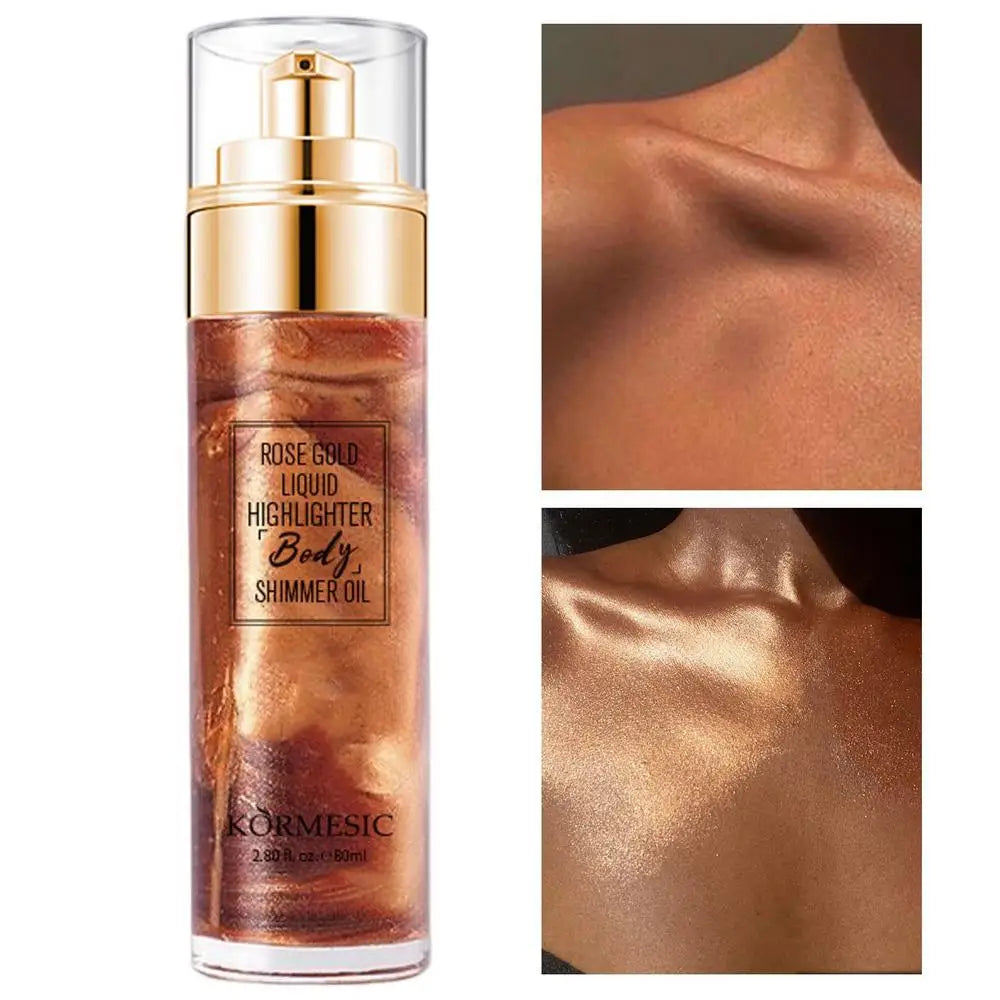 Glitter Spray Hair Body Glitter Spray Sparkly Quick High-Gloss Face Highlighter Long Lasting Shimmery Body Makeup Spray Qme Glitter gold China Mainland