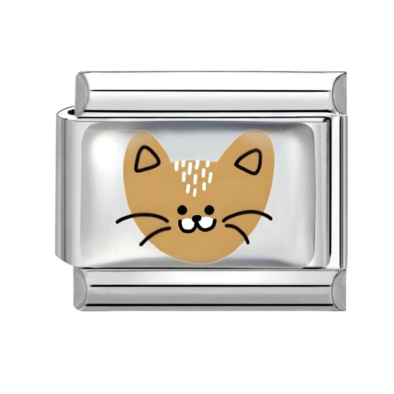 Fashion Kawaii Cute Dolphin Crab Cats Italian Charm Link Fit 9mm Bracelet Stainless Steel Jewelry DIY Making Gift for Women Girl Qme Style 11