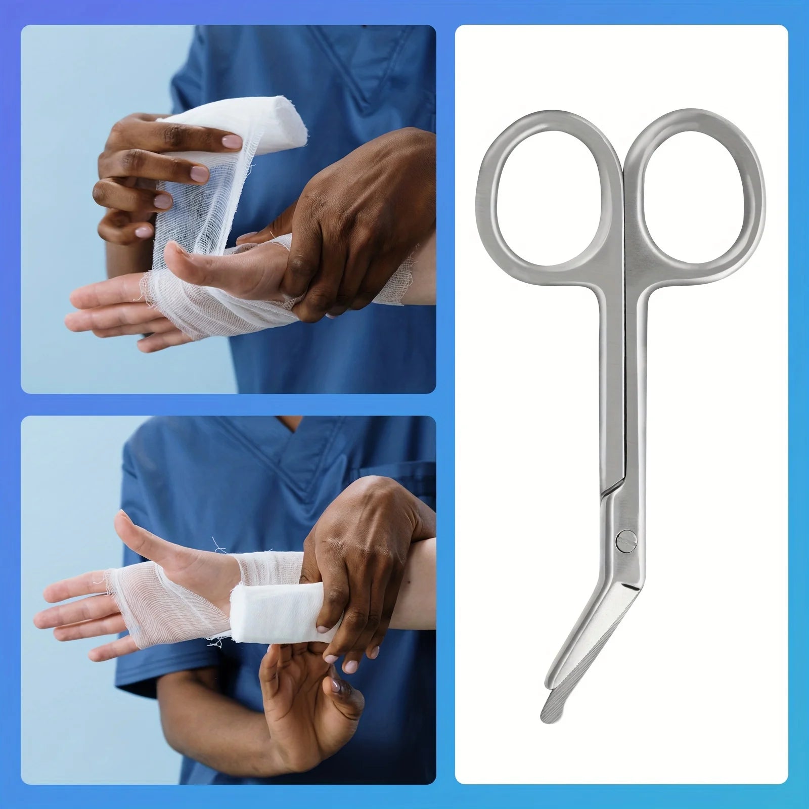 Mini Stainless Steel Bandage Scissor - Compact & Portable - Durable Medical Shear with Sharp Blades for Precise Cutting Qme