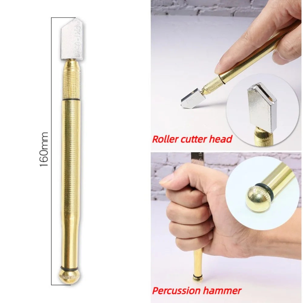 175mm Diamond Glass Cutter Pen Anti Slip Grip Portable Cutting Tool for Glass Tile Stone Engraving Construction Working Use Qme