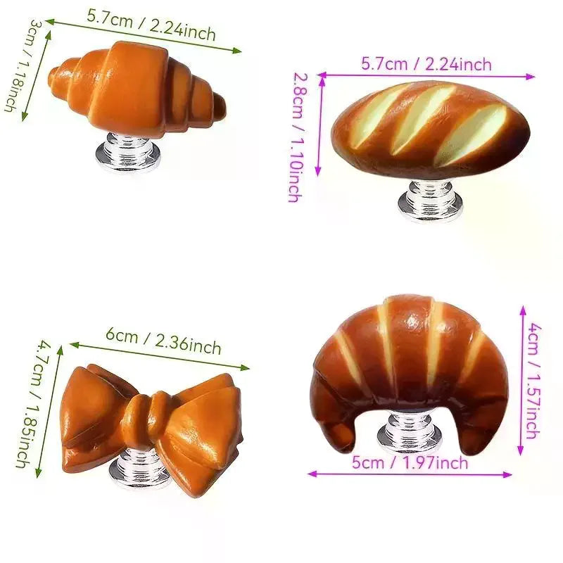 Creative Bread-Shaped Cabinet Door Handle Cute Door Handle Kitchen Drawer Wardrobe Door Knob Furniture Hardware Qme