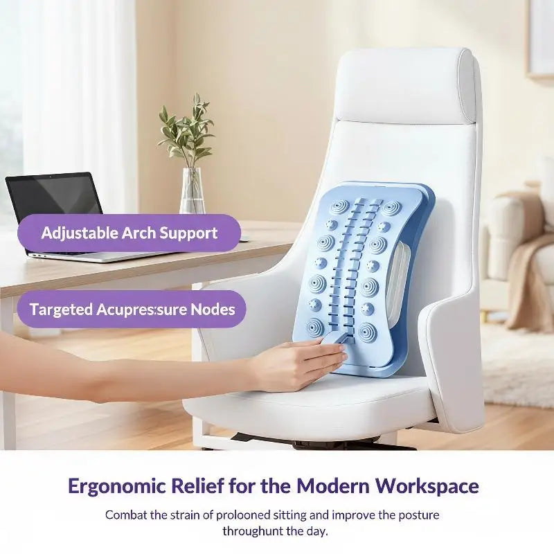 Ergonomic Adjustable Back Massager Airbag Waist Neck Support Muscle Qme