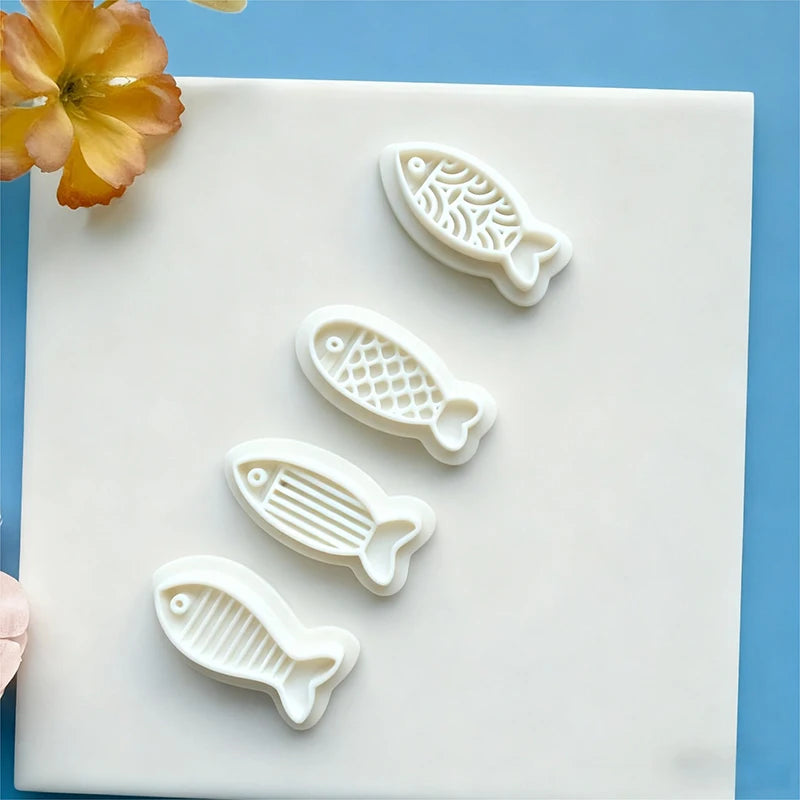 Creative Fish Series Earrings Polymer Clay Cutter Cute Cartoon Pottery Mold DIY Jewelry Pendant Shape Pressed Clay Tools Qme