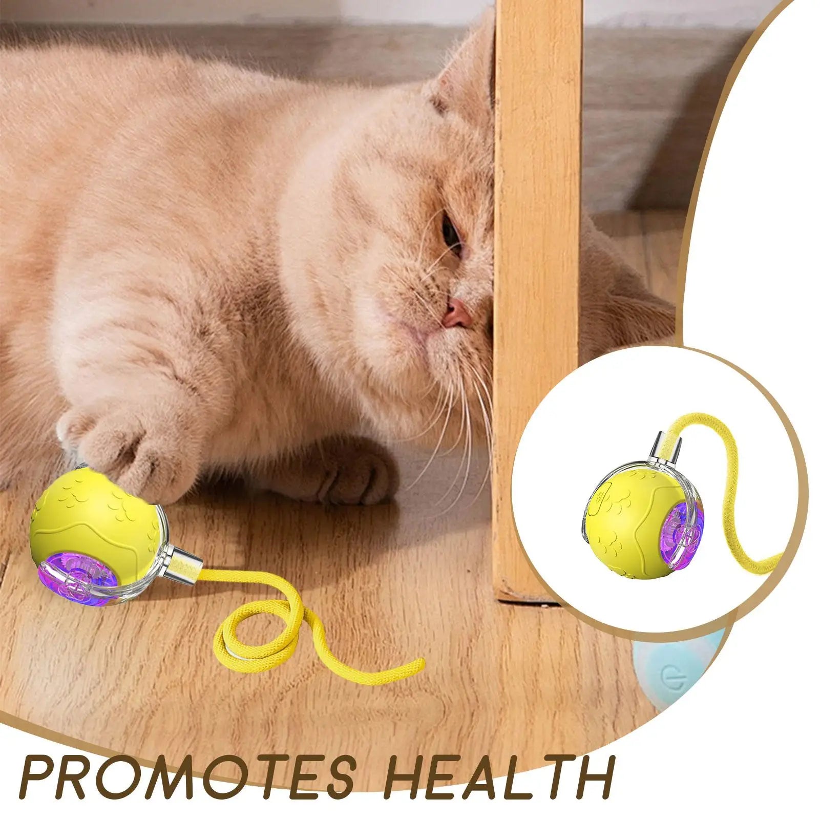 Automatic Cat Ball Rechargeable Pet Game Silicone Cat Balls With Rope For Indoor Play Enrichment Exercise Boredom Stimulation Qme