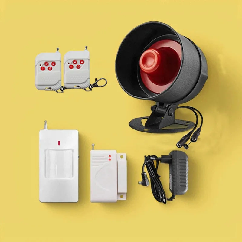 Security Alarm System Curtain Infrared Smoke Sensor 110dB Wireless Local Alarm Security Systems Home Siren Memory Speaker Qme 1set