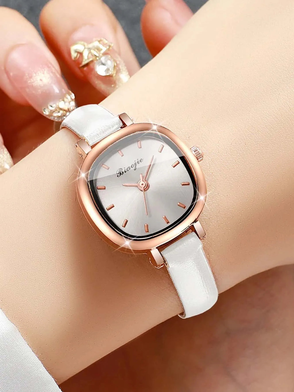 6-piece female student ins style design exquisite retro art simple temperament high beauty watch set Qme