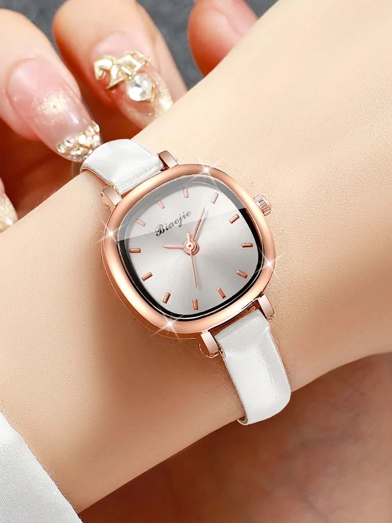 6-piece female student ins style design exquisite retro art simple temperament high beauty watch set Qme