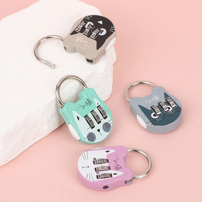 Cute Cat Code Number Lock Anti-theft Strength Accurate Mini Luggage Qme