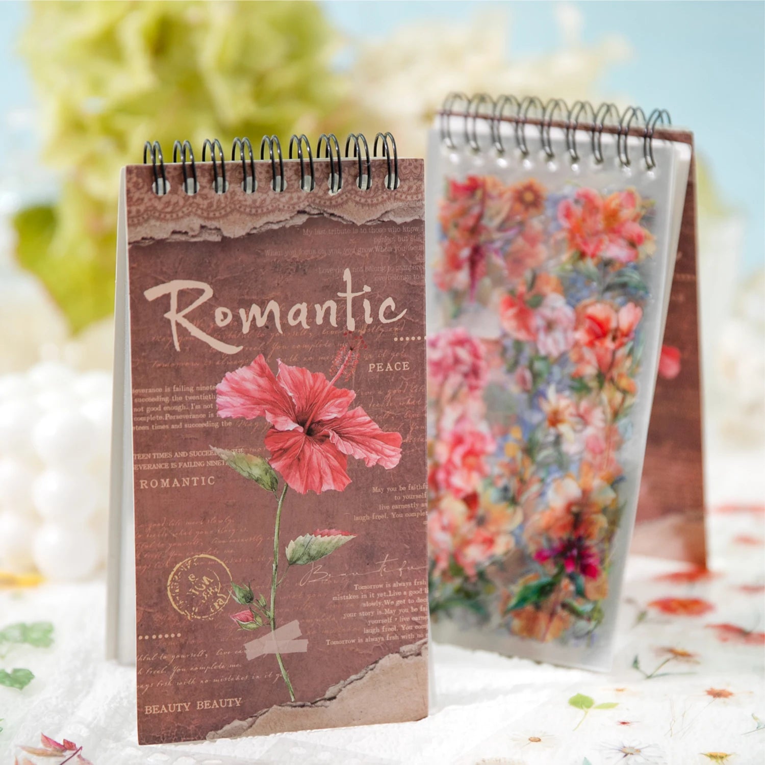 50 Sheets Vintage Flower PET Sticker Book DIY Diary Sticker Decoration Plant INS Album Scrapbooking Kawaii Stationery Stickers Qme