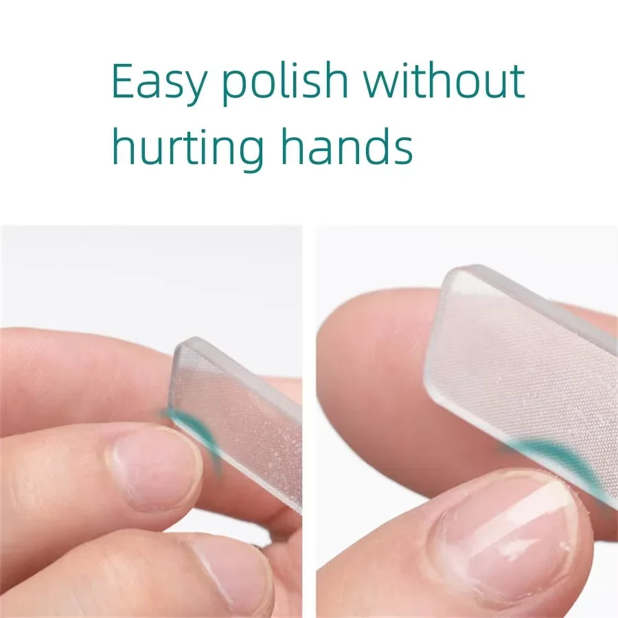 Portable Nano Glass Nail File Crystal Polish Care Tool Clear Qme