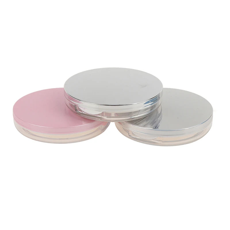 Empty Loose Powder Pot Mirror Jar Travel Makeup Container Cosmetic Qme