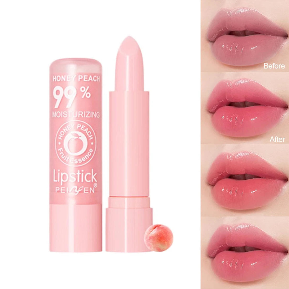 Changing Lip Balm Gloss Long-lasting Moisturizing Tinted Peach Qme