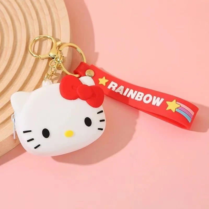 Hello Kitty Cartoon Coin Purse Cute, Instagram-Style Fashion Bags for Students Silicone Crossbody Bag Qme