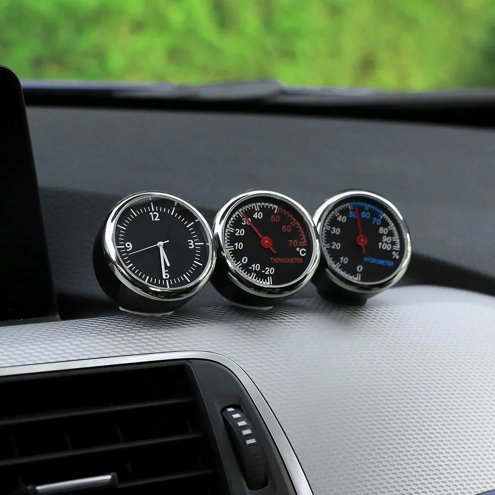 Mini Car Automobile Digital Clock Auto Watch Automotive Thermometer Hygrometer Decoration Ornament Clock In Car Accessories Qme