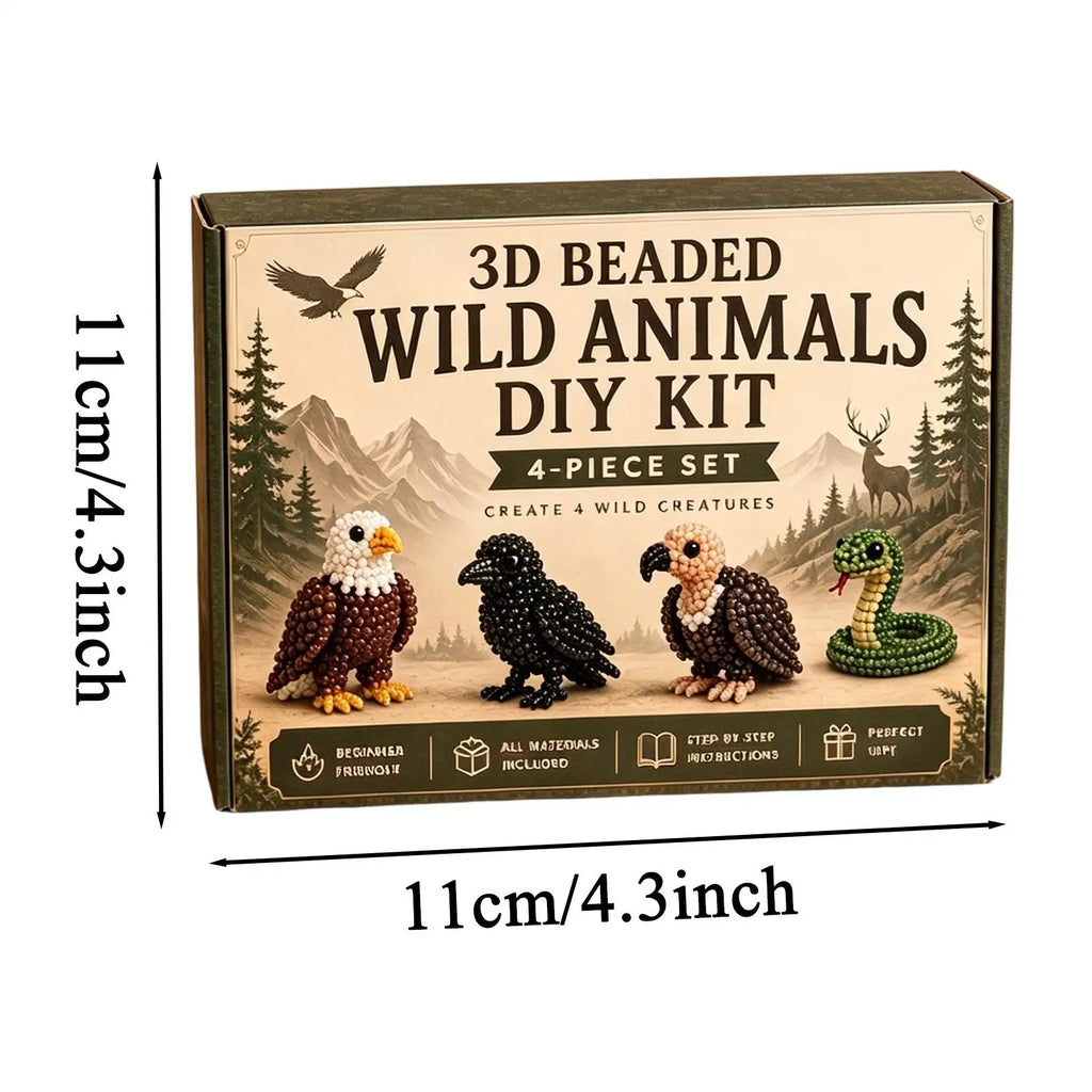 3D Beaded Animal Diy Colorful Beadwork Art Craft Cute Bead Adults Qme