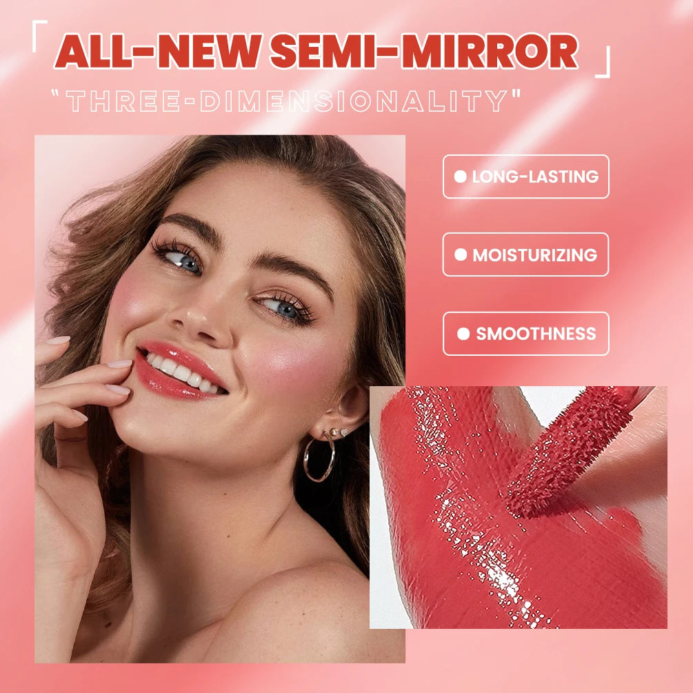 8 Colors Crystal Mirror Watery Lipgloss Waterproof Moisturizing Glossy Lip Glaze Makeup Sexy Red Purple Lip Gloss Tint Cosmetics Qme