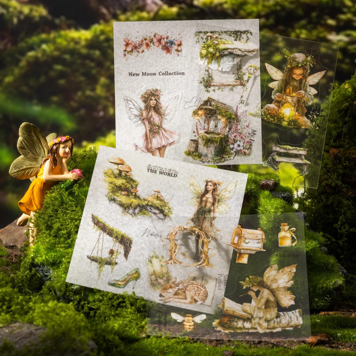 Forest Elf Theme Sticker Book 20 Sheets/Bag for Scrapbooking DIY Collage Material Background Decoration Journal Supplies Qme