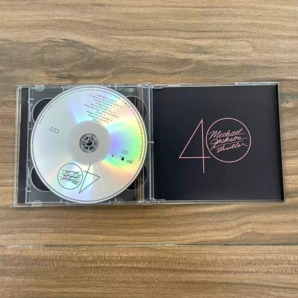 Glitter Limited Edition Vintage Pop Dance CD, Album "Thriller" 40th Anniversary Edition, Shimmer Silver Foil Packaging Qme
