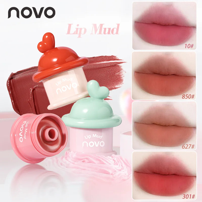 Matte Lip Mud, Long-Lasting, Non-Stick, velvet Lip Gloss, Dual-Use For Lips & Cheeks, Create Bright And Attractive Lip Makeup Qme