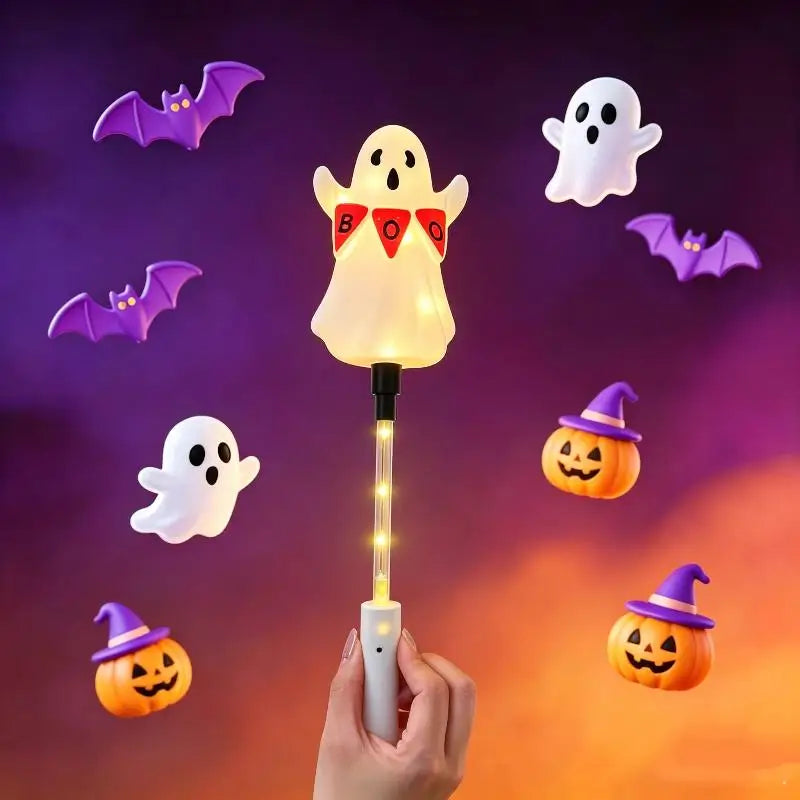 Halloween LED Glow Wands With Cartoon Designs Flashing Lights For Kids Trick Or Treat Halloween Party Favors Qme A7