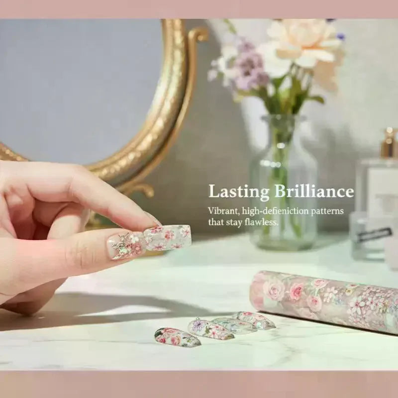 4 Rose Flower Nail Transfer Foils Paper DIY Art Sliders Salon Use Qme
