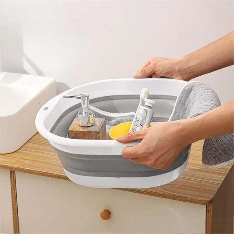 Home Clean Large Foldable Portable Plastic Compression Washbasin, Suitable For Home, Travel Laundry, Washing Vegetables Qme