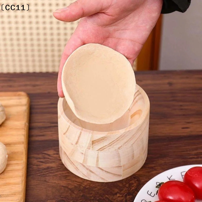 Wood Dumpling Maker Press Tool Mold Ball Manual Dough Skin Presser Qme