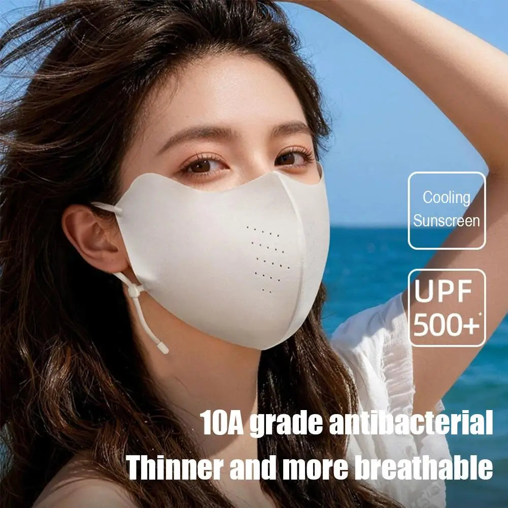 SPF50 UV Face Covering Ice Silk Washable Reusable Cover Women Qme