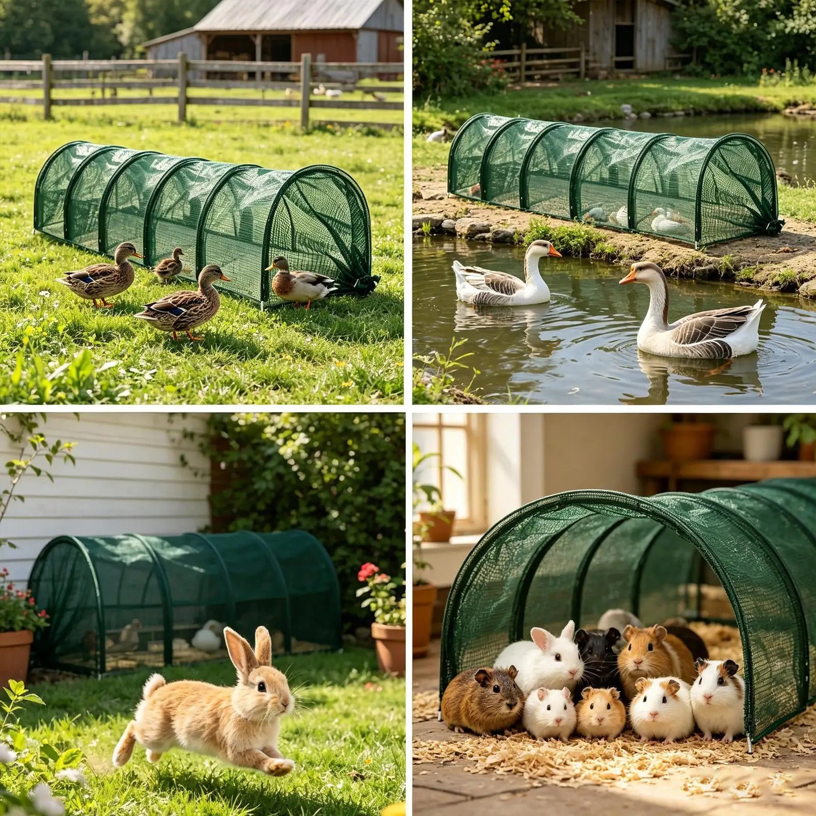 Chicken Tunnel Foldable Long Quick Installation Flexible Yard Outside Chicken Tunnels for Ducks Geese Rabbits Small Pets Chicks Qme
