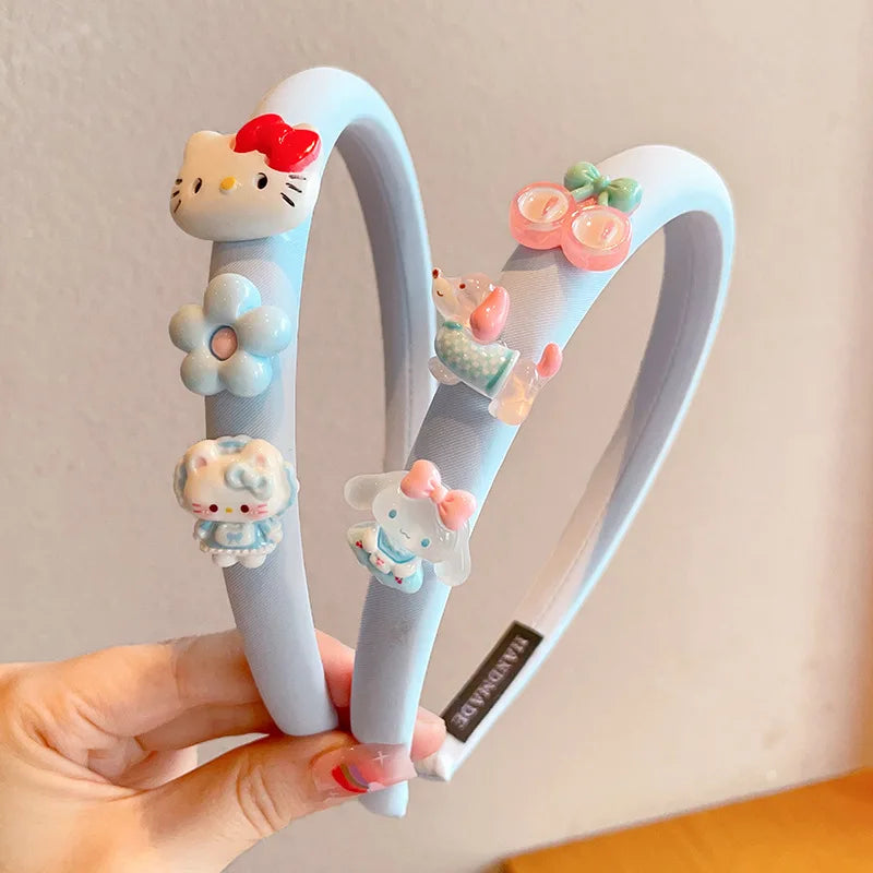 Hello Kitty Kuromi Hair Accessories Cute and Adorable Headbands That Don't Tighten the Hair Versatile Hair Clips and Accessori Qme 9