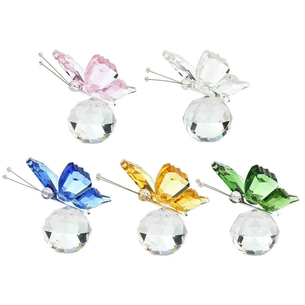 3D Butterfly Crystal Figurine Creative Souvenir Desktop Ornament Home Qme