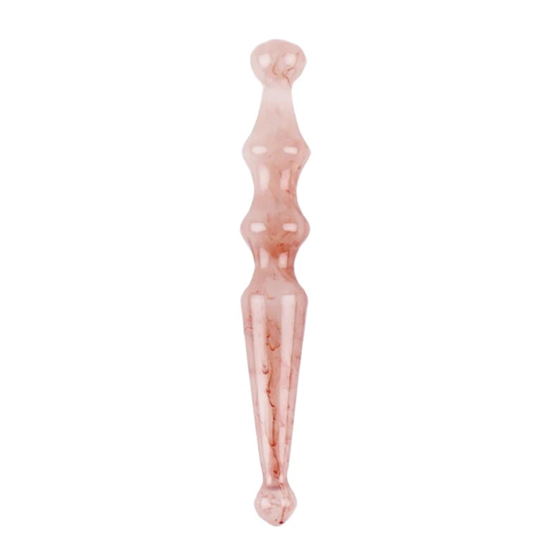 Resin Double-headed Point Pen Facial Acupressure Stick Manual Massage Qme Pink