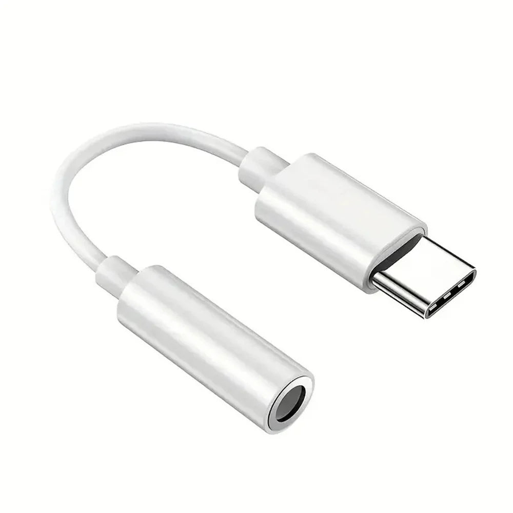 Type C To 3.5mm Aux Adapter Headphone Connector Adapter for Huawei Mate 30 Xiaomi Phone PD To 3.5mm Earphone Jack Audio Cables Qme WHITE