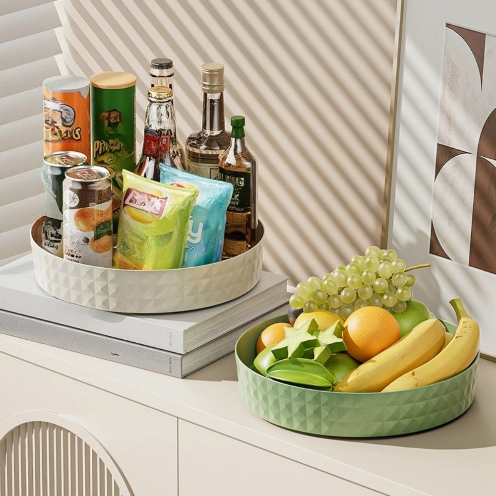 1/3Pcs 360 Degree Rotatable Storage Tray Round Non-slip Spice Rack Household Organizer for Kitchen Seasoning Cosmetics Qme