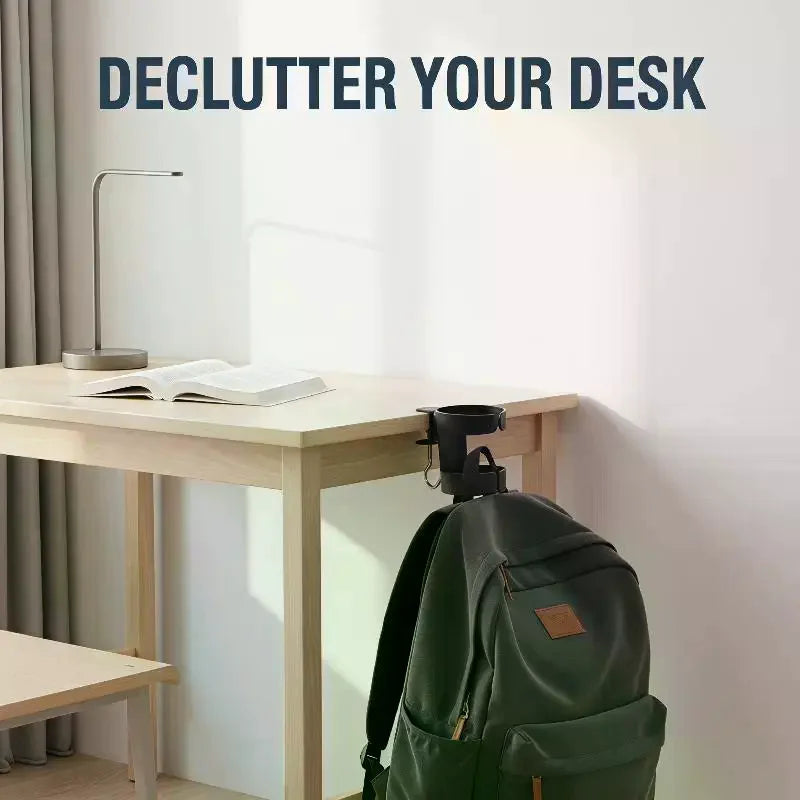 1 PCS Clip On Desk Cup Holder No Drill Anti-Spill Design For Home Office Gaming Desks Storage Rack Qme