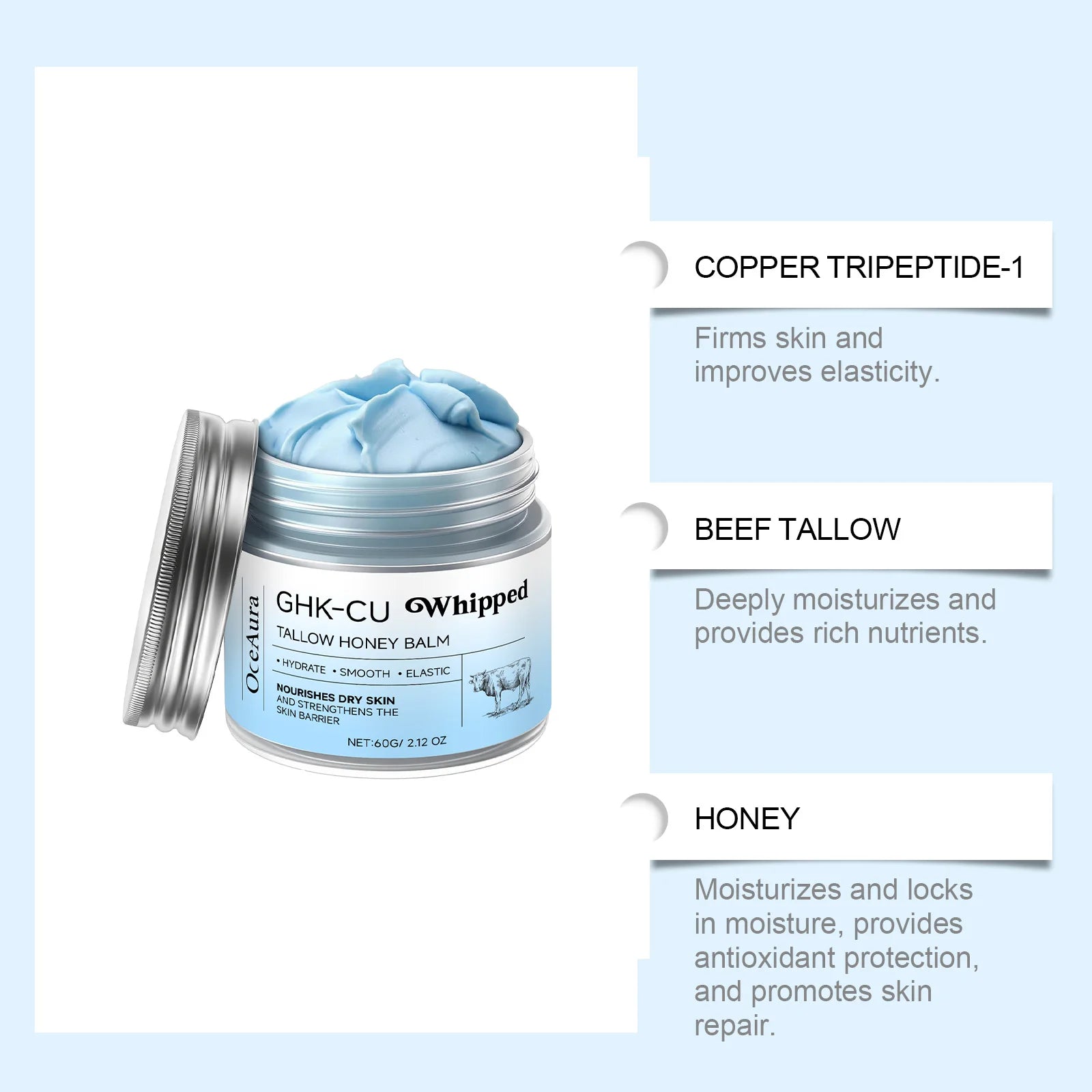 Whipped Beef Tallow And Honey Balm Moisturizing Beef Tallow Face Cream Body Lotion Grass Fed Grass Finished Face Cream Skin Care Qme