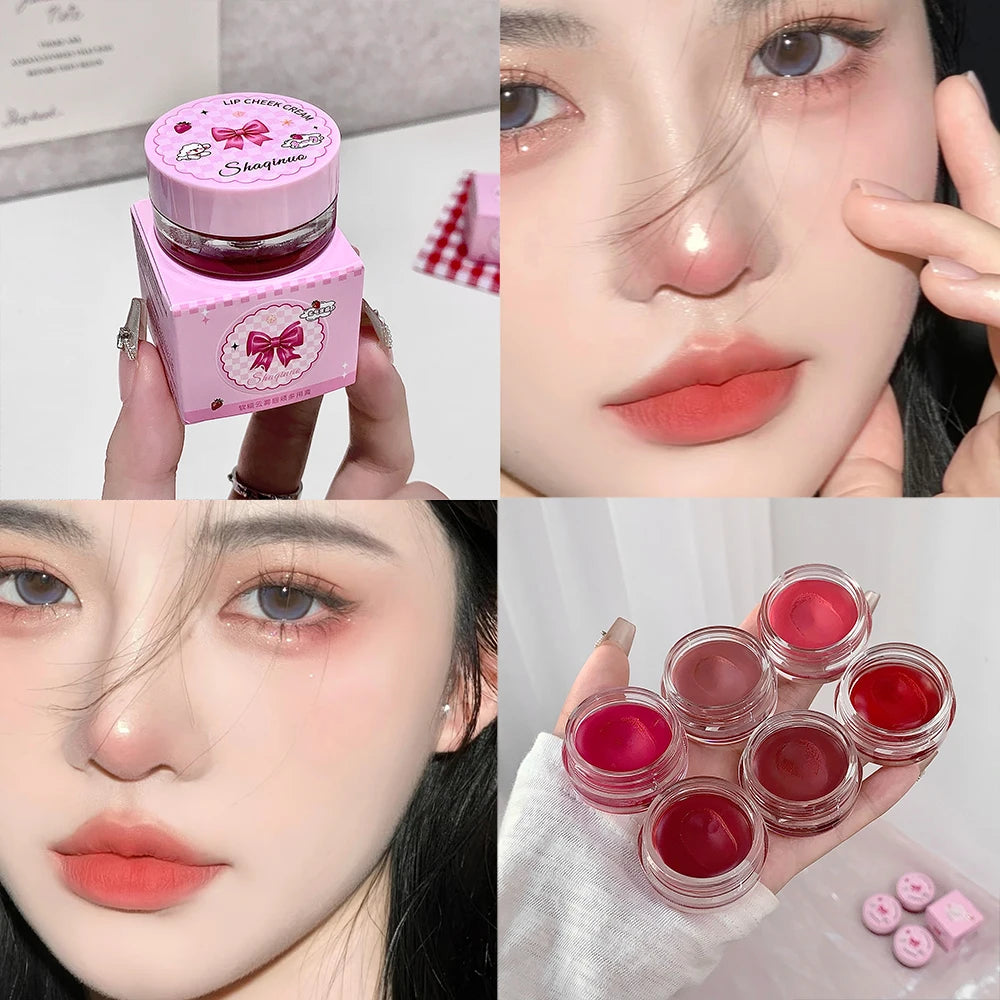 Lip Cheek Dual-purpose Mud Lipstick SHAQINUO Natural Smooth Qme